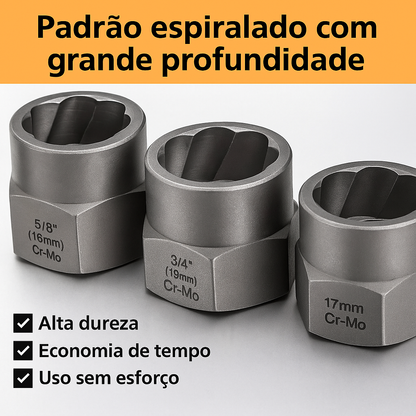 Conjunto de 14 chaves de soquete para extração de porcas
