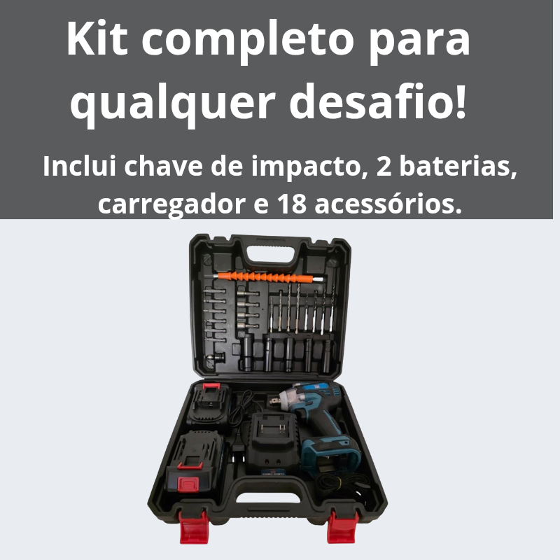 Chave de impacto elétrica sem escovas – Alta potência e precisão recarregável