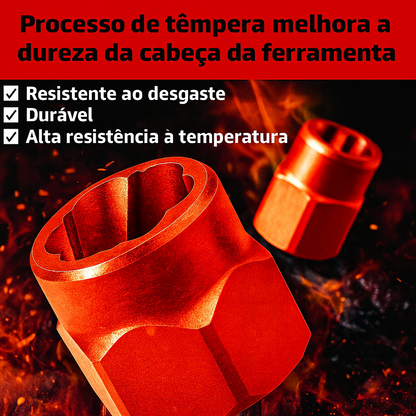 Conjunto de 14 chaves de soquete para extração de porcas